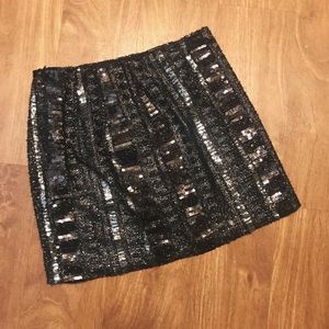 Express Size 4 Black Sequin Mini Skirt